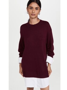 CING A SEPT SANTINA CASHMERE WOOL BLEND SHIRT DRESS XS